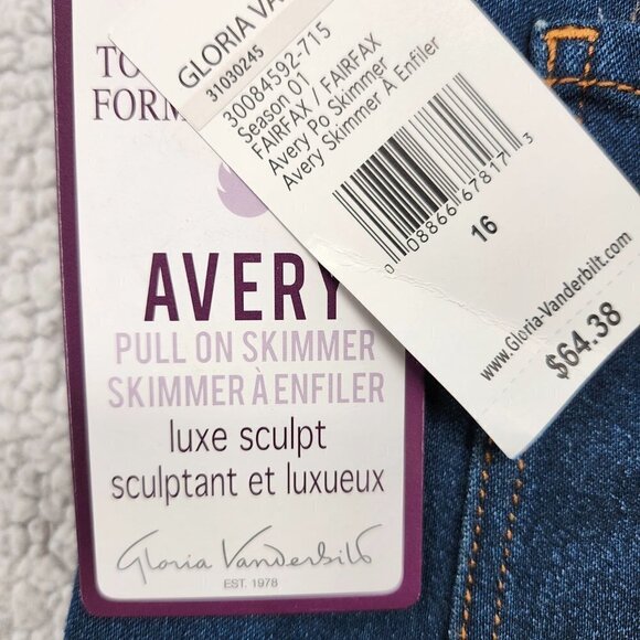 Gloria Vanderbilt Jean Shorts Womens Avery Pull On Skimming Mid Rise Stretch NWT - Picture 3 of 10